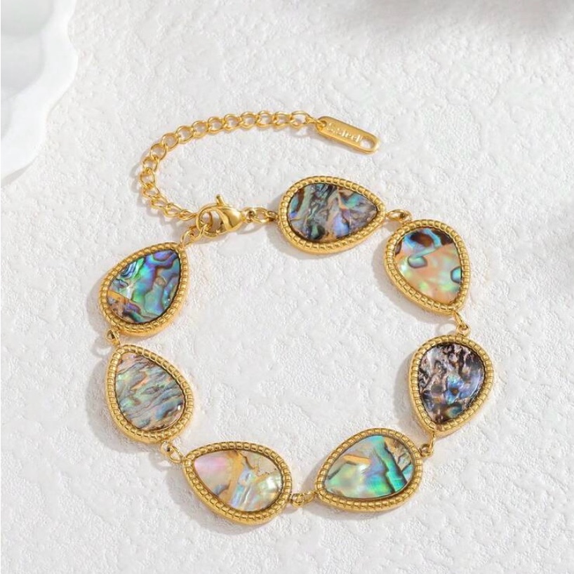 Elegant Gold Abalone Shell Bracelet